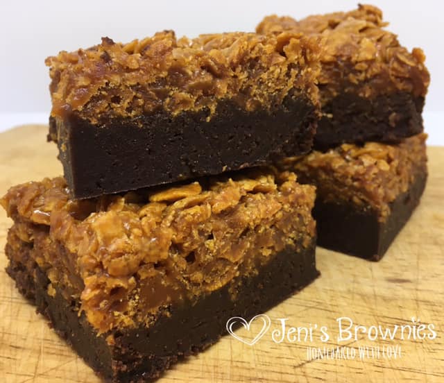 Caramel Cornflake brownies